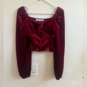 Altard state velvet  cropped top. valentines day top size M